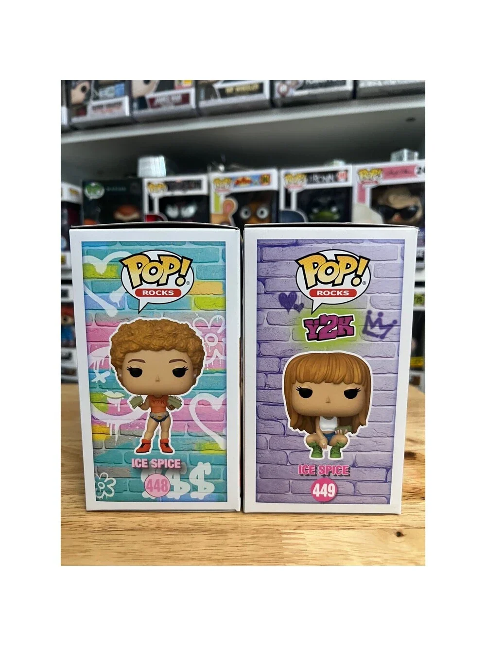 2 Ice Spice Funko Pops Excluive Y2k #449 #448 Rocks Music Shop Hip Hop Tik Tok